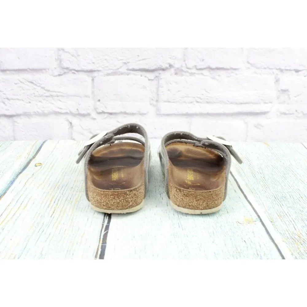 *Birkenstock Arizona Gray Nubuck 2 Strap Buckle Sandals Shoes Size EU 32 - Picture 8 of 10
